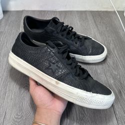 Converse One Star Pro Low Croc Embos Men 12 Sneaker Shoes Black Leather