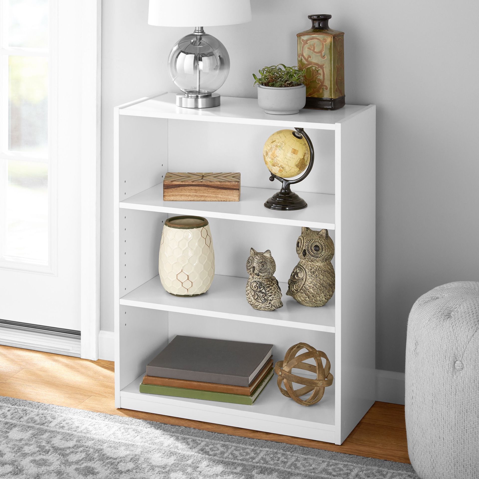 Brand New In Box White 3 Shelf BookCase Modern