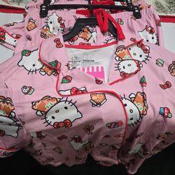 New HELLO KITTY CHRISTMAS Gingerbread pj's Set Size MEDIUM 
