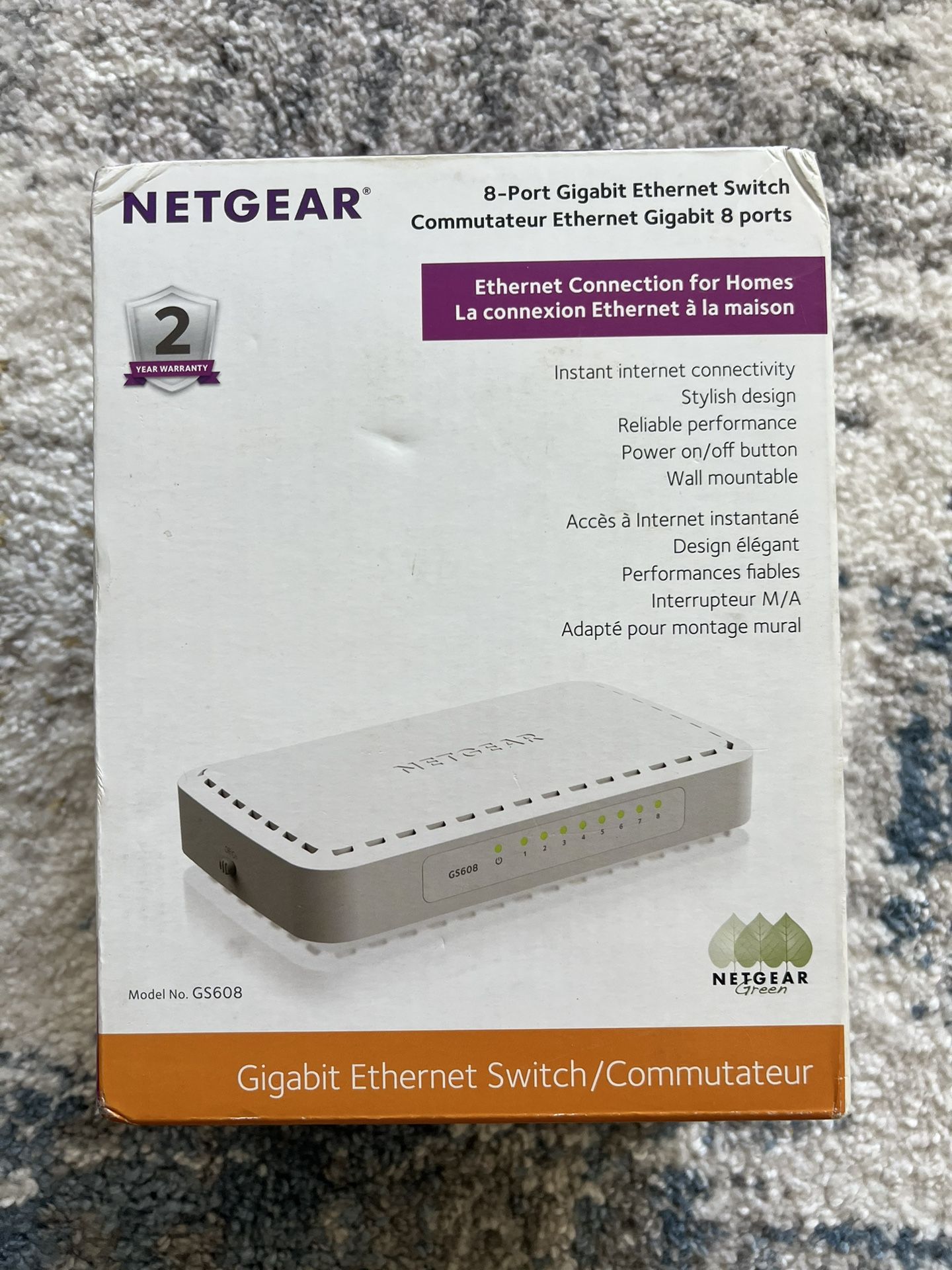NETGEAR 8 Port Gigabit Ethernet Unmanaged Switch GS608