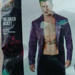 Adult JOKER JACKET W TEMP TATTOOS XL