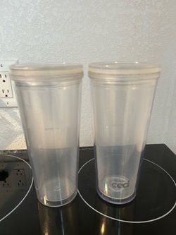 Free 2 plastic Mr. Coffee cups with lid no straws just the cups, and 2 free cable savers works for most cables