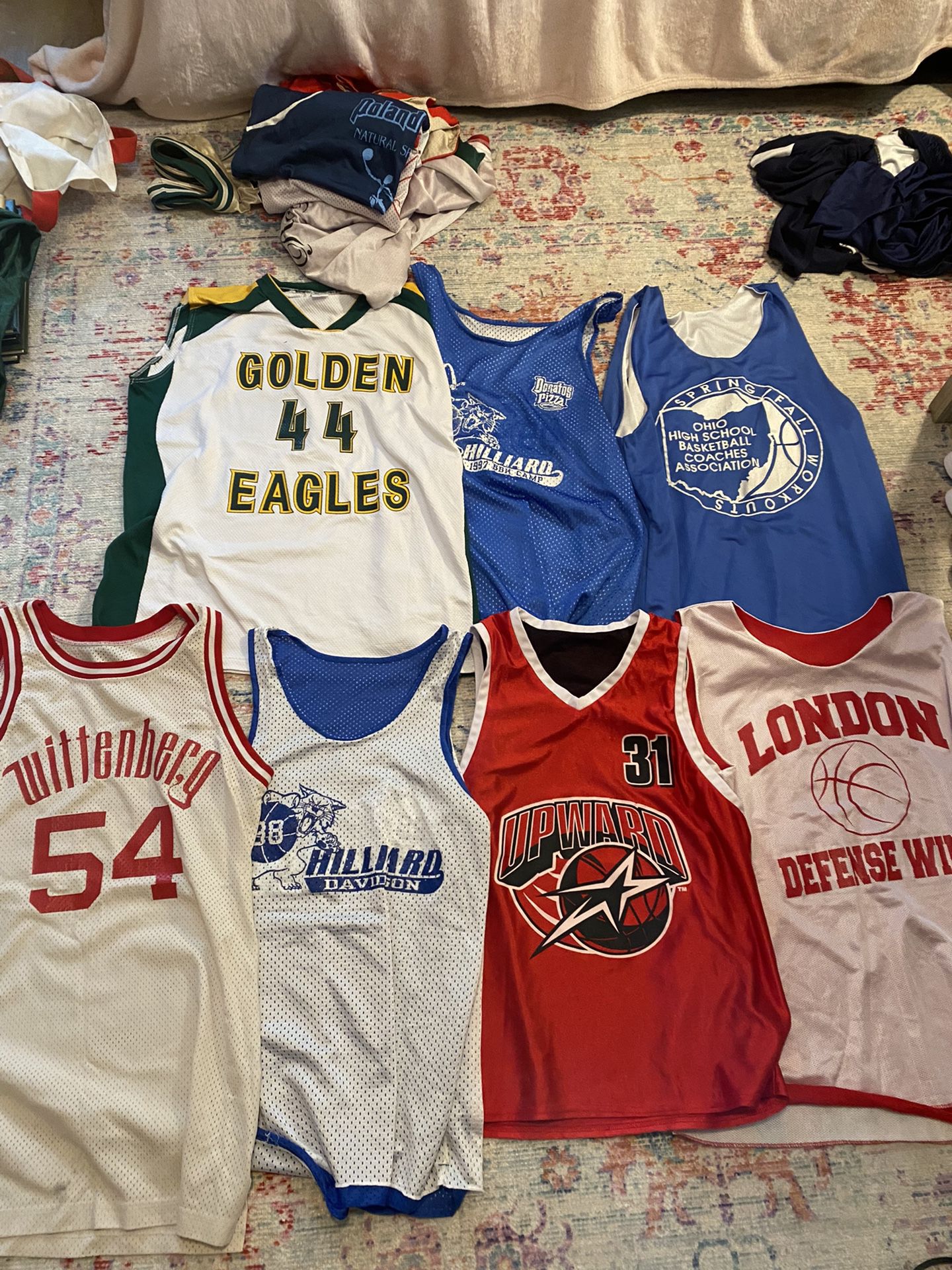 15 Basketball Jerseys and one pair of tear away pants