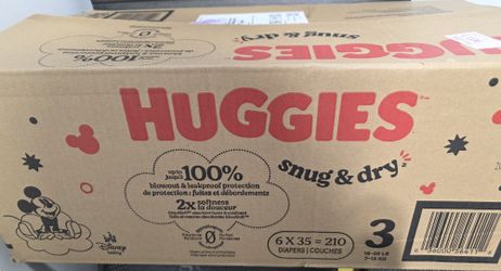 210 Count, Size 3 Diapers (Pick Up Only)