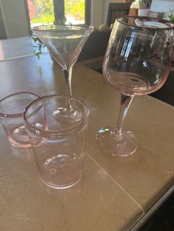 Light pink glassware