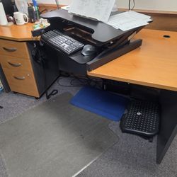 2 Desks And Storage Cabinet