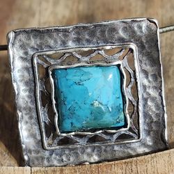 Sterling Silver Turquoise Pendant Necklace 