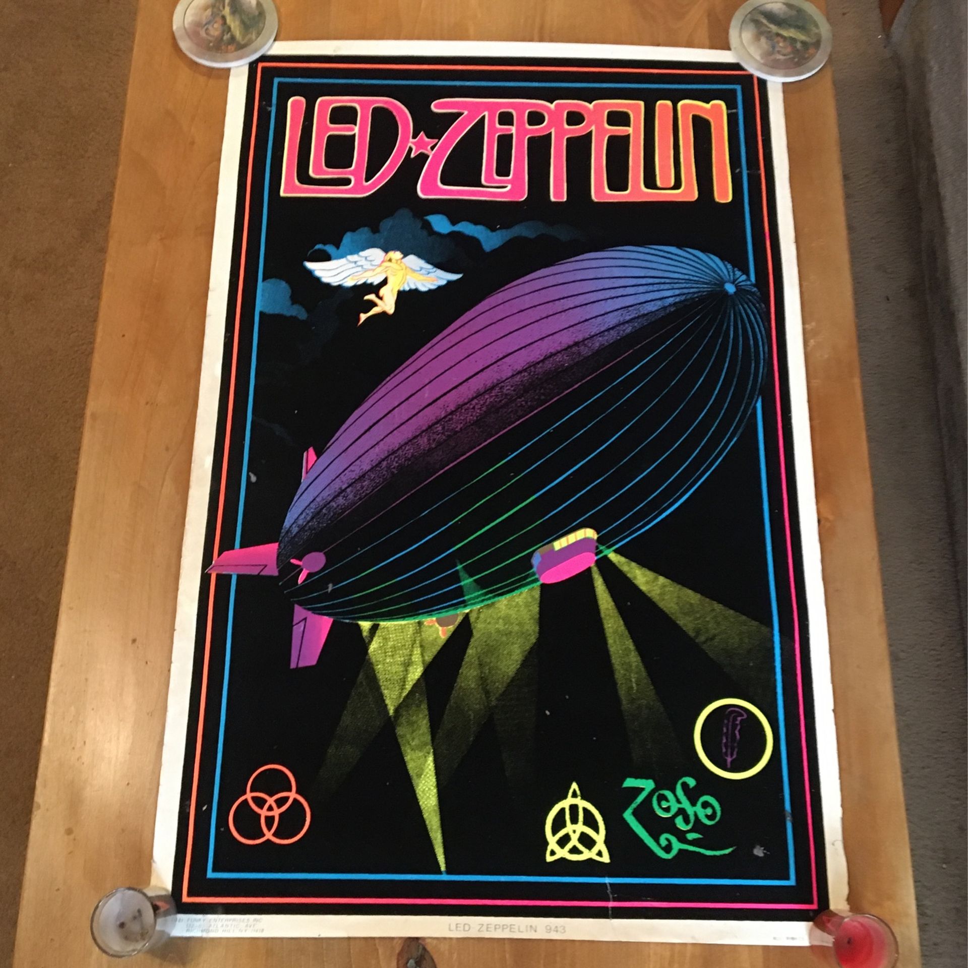 Black Light Poster Led Zeppelin Original 1980 Print Full-size 36 Inches Plus 10 Others For Sale