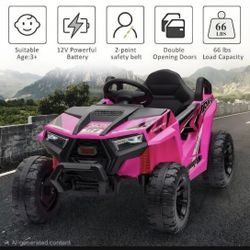 Kids 12V Electric Ride-On UTV Pink