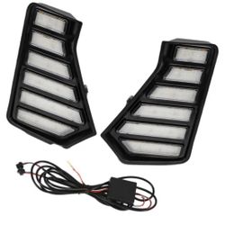 Daytime Running Light, Turn Signal Light Sequential Running Lamp Flash LED, Toyota Tacoma 2024  (White+Amber)