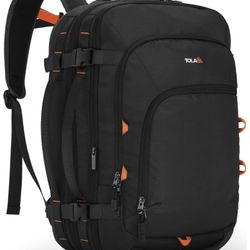 Tolaccea TSA Approved Carry-On Backpack 35–45L Expandable Water-Resistant 15.6” Laptop Bag