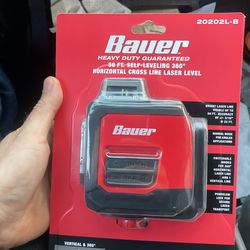 BAUER 50 ' Self Leveling 360 Degree Horizontal  Cross Laser Level New 