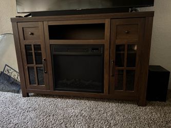 TV Stand with Electric Fireplace Heater