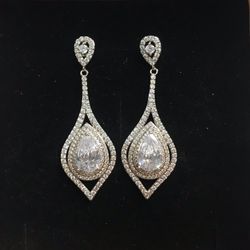 925 Sterling silver CZ Dangle Earrings 