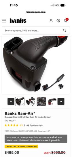 Banks cold air intake