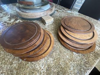 8 of 11” Round Wooden Base  for Cast Iron Skillets