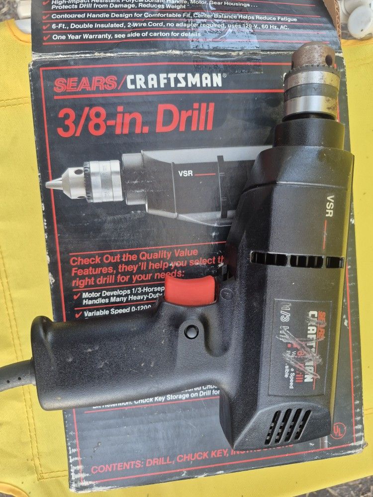 Slightly Used Craftsman Corded Drill 3/8 Inch