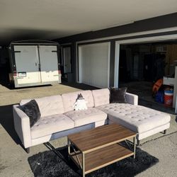 Gray Tufted Sectional Couch