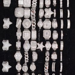 925 Sterling Silver Rings With Genuine Moissanite Sizes 7-12 