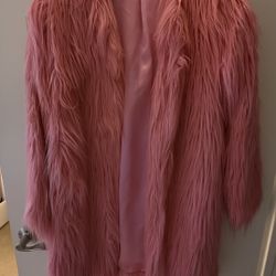 Pink Faux Fur Statement Jacket – Size M/L (Oversized Fit)