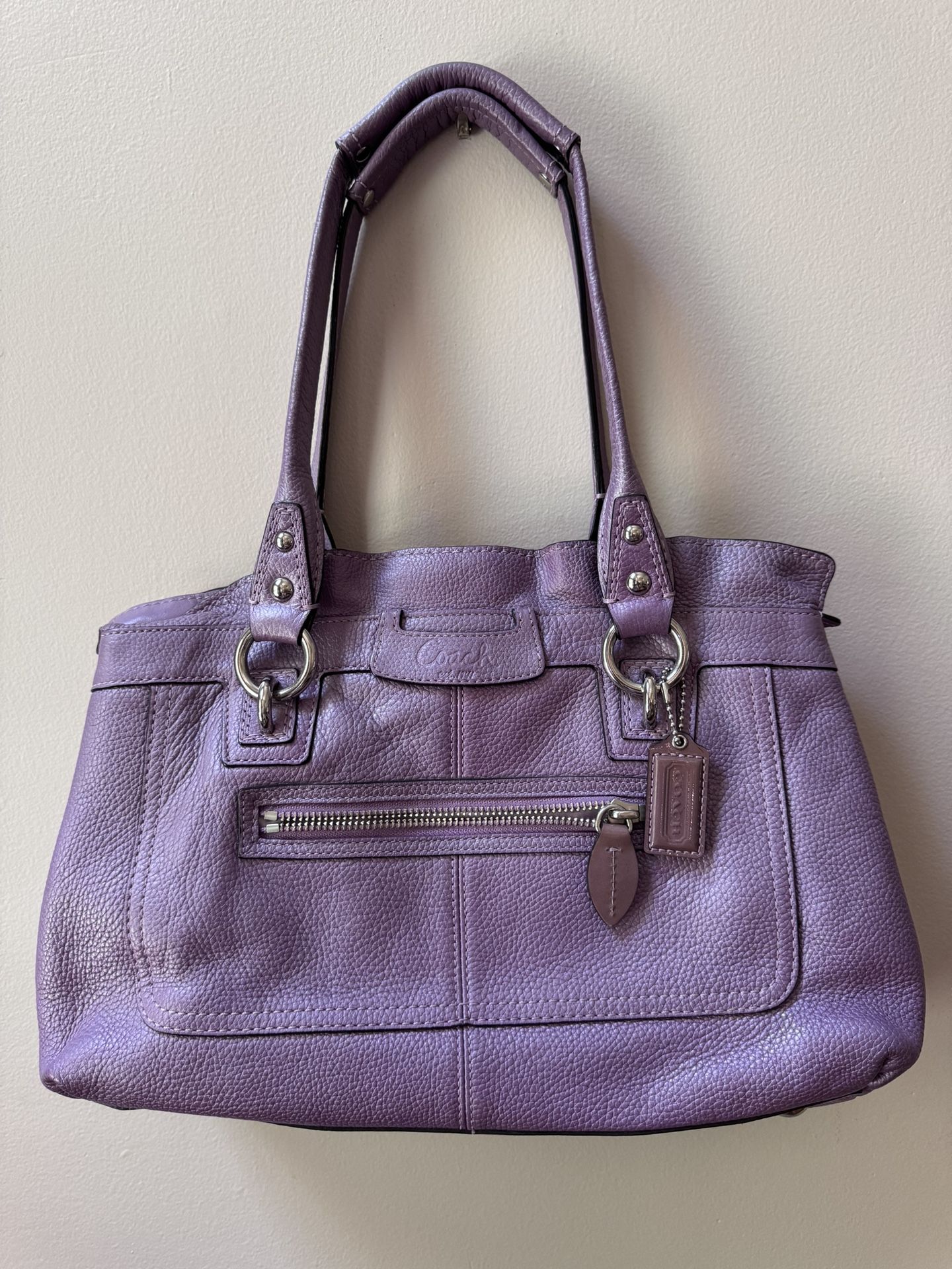 Purple Leather Coach Purse