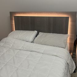 Queen size mattress, bed frame, dresser, and nightstand