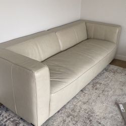 Cream Leather Couch