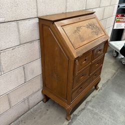 Desk/antique desk/carved desk/drop front desk