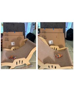 2 NEW PetRinu Wooden Cat Scratcher Loungers – In Box