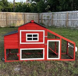 Air23 Wooden Chicken Coop on Wheels AIR23, Backyard Chicken Cage for 2-3 Hens -