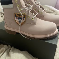 Pink Timbs Boots 
