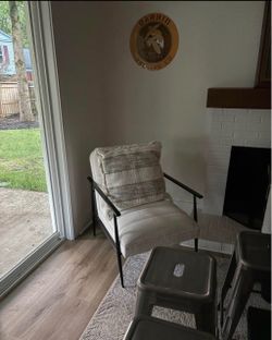 Modern Accent Chair with Black Metal Frame