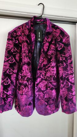 Brand new Men's Magenta & Purple Velvet sz Large Blazer