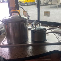 Circulon Stock Pot And Two Sauce Pans