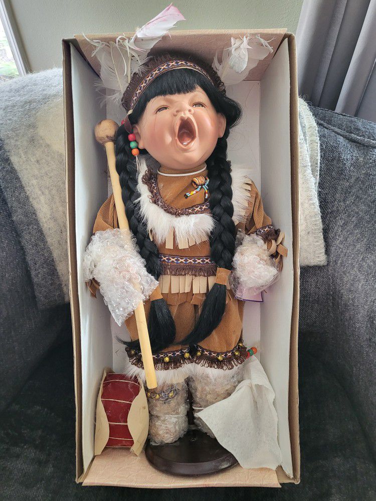 Goldenvale Collection Crying Native American 20 Inch Porcelain Doll