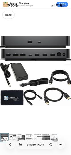 New sealed Dell Pro Smart Dock SD25 Supports Dual/Triple Monitors & 4K Displays with 180W Power Supply, Anyhdd HDMI, DisplayPort, USB C Cable Docking