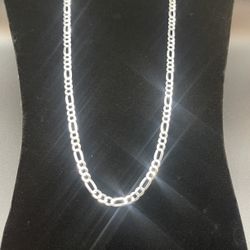 NEW!! 24" Sterling Silver Figaro Necklace /Chain 5.8 MM 