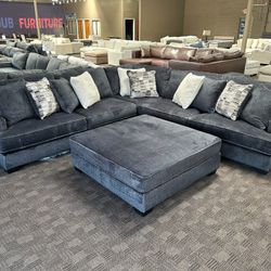 Large Charcoal Grey comfy sectional 