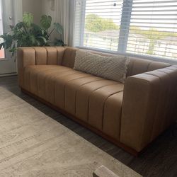 CB2 Leather Forte Sofa 