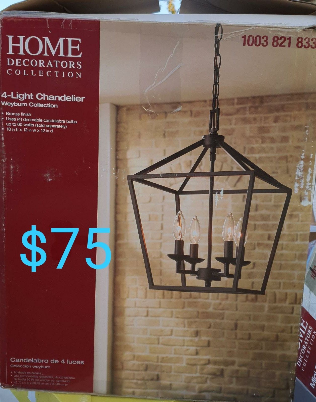 4 light chandelier farmhouse style