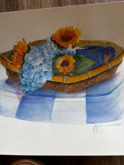 12x12 original watercolor painting
