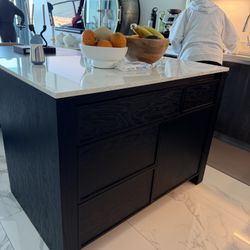 Kitchen Counter Stand With Drawer Storage Space Can Fit 2 Counter Too Chairs 🪑 Marble Top