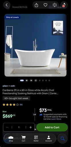 Bathtub 29x60 gloss white