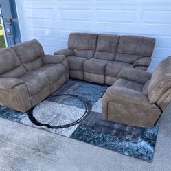 Recliner Couch Free Delivery Sofa Living Room Set with Rocking Recliner Chair