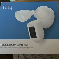 Ring - Floodlight Cam Plus Outdoor Wired 1080p Surveillance Camera - White
