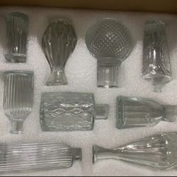 18 pcs Flower Bud Vases, Vintage Transparent Glass Vases,