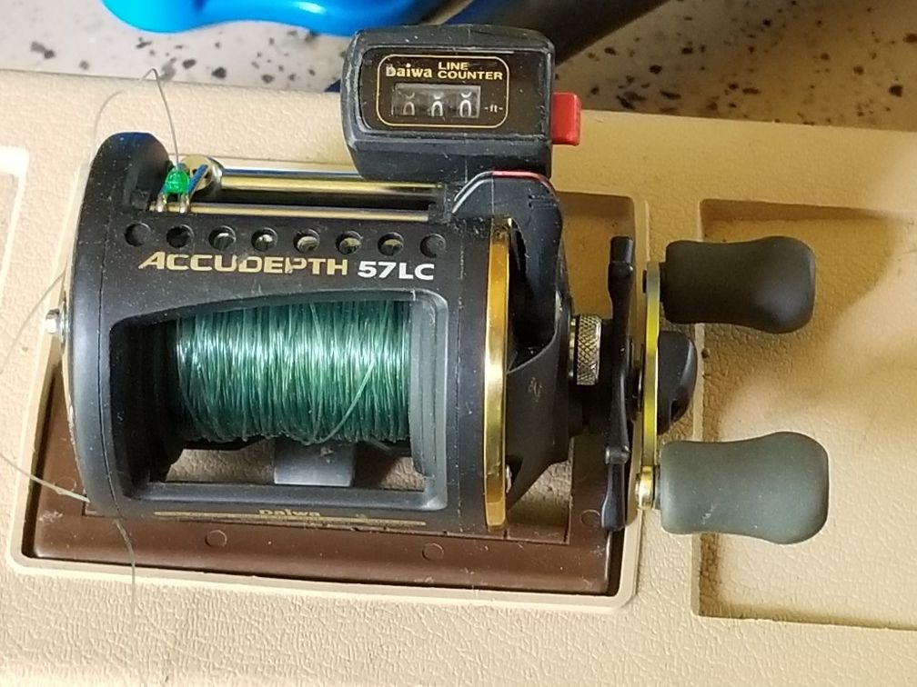 Daiwa accudepth 57LC fishing reel with line counter in good condition.