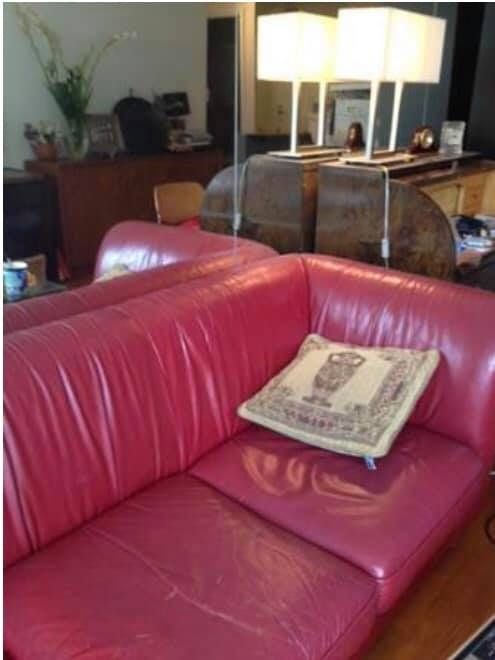 Beautiful Red Leather Sectional Sofa