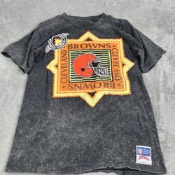 Vintage 90s Cleveland Browns NFL Short Sleeve T Shirt Men's Size Medium Gray