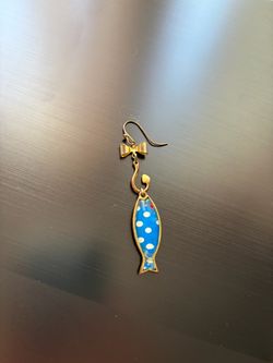 Betsey Johnson Blue Fish Earring